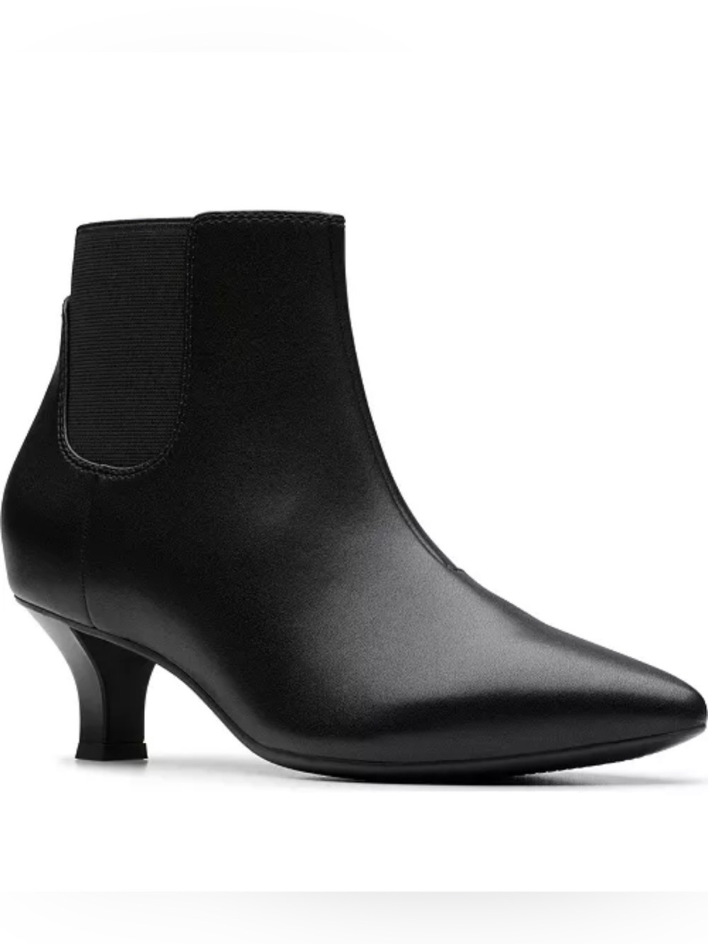 Clarks Kepley Erin Women’s Black Pointed Toe Heel Ankle Boots Bootie - NWT